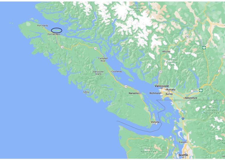 Map showing location of Malcolm Island